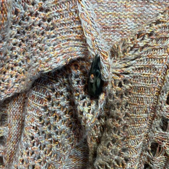 5 for $25🔥Motherhood Maternity Tan Eyelet Open Front Sweater Maternity Medium - Picture 3 of 7